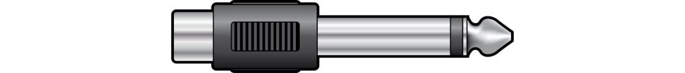 Adaptor RCA Phono Socket – 6.3mm Mono Jack Plug - Click Image to Close