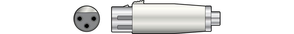 Adaptor 3-pin XLR Female – RCA Phono Socket - Click Image to Close